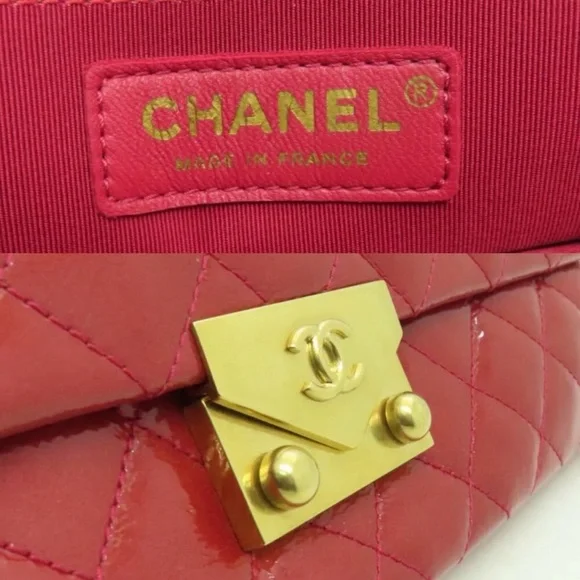 CHANEL Patent Goatskin Quilted Small 3 Pocket Accordion Flap - Picture 4 of 12